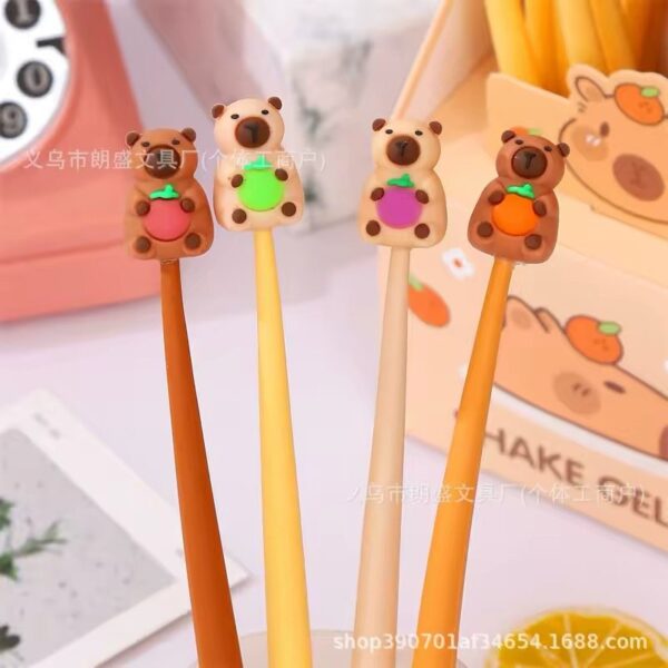 Caneta Fofa Flexível Dançante CAPIVARA Frutinha - CX 48 UND