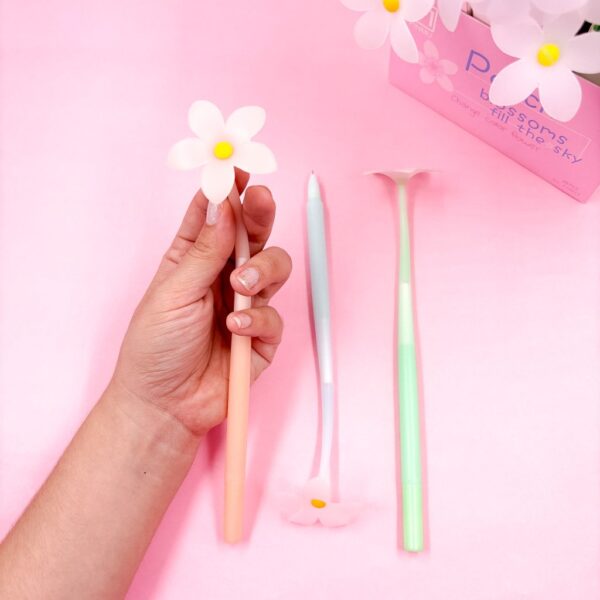 Caneta Fofa Flexível Flores - CX 48 UND