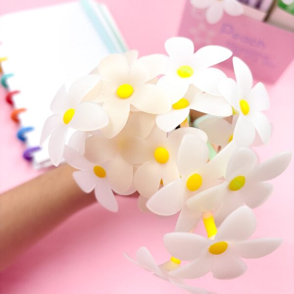 Caneta Fofa Flexível Flores - PACOTE 6 UND