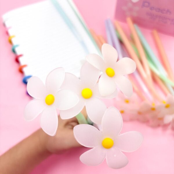 Caneta Fofa Flexível Flores - PACOTE 6 UND