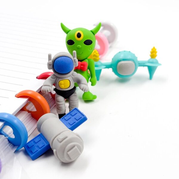 Borracha Fofa 3D Espaço - PACOTE 6 UND