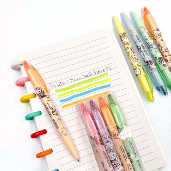 Marca Texto 2 em 1 ( Caneta e Marca Texto) Hello Kitty - BLISTER 4 UND