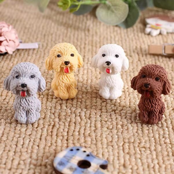 Borracha Fofa 3D PONTEIRA Cachorrinho Dog - PACOTE 6 UND