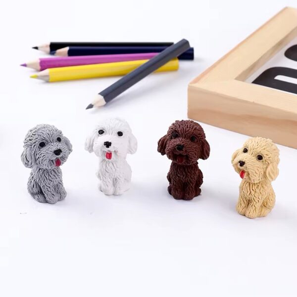 Borracha Fofa 3D PONTEIRA Cachorrinho Dog - PACOTE 6 UND