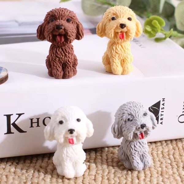 Borracha Fofa 3D PONTEIRA Cachorrinho Dog - PACOTE 6 UND