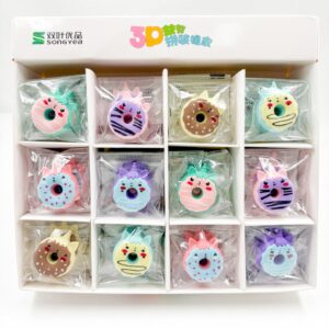 Borracha Fofa 3D Donut Unicórnio - CX 48 UND