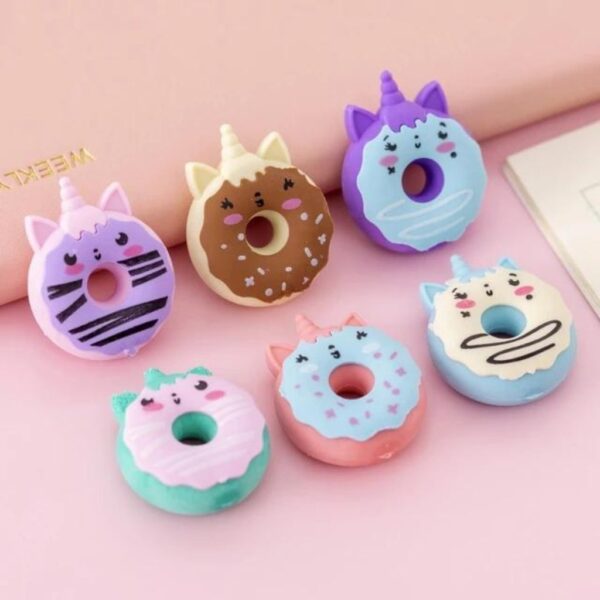 Borracha Fofa 3D Donut Unicórnio - CX 48 UND
