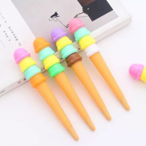 Caneta Fofa Sorvete Bolinhas - PACOTE 6 UND
