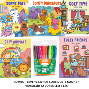 Livro de Colorir CIRANDA - COMBO - LEVE 10 Livros GANHE 1 KIT HIDROCOR + DESCONTO