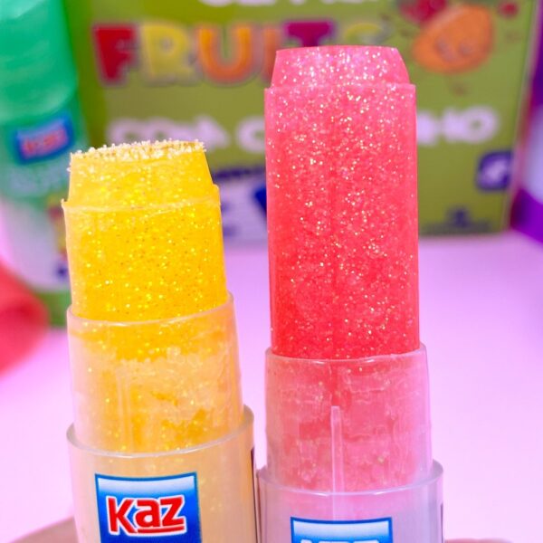 Cola Bastão 8g c/ Glitter e Aroma Fruits KAZ  - KIT 6 UND