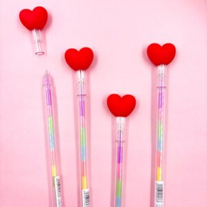 Caneta Fofa Colorida Coração Love - CX 36 UND