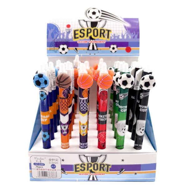 Caneta Clic Apagável Bolinhas Sport - PACOTE 4 UND