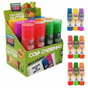 Cola Bastão 8g c/ Glitter e Aroma Fruits KAZ  - CX 12 UND