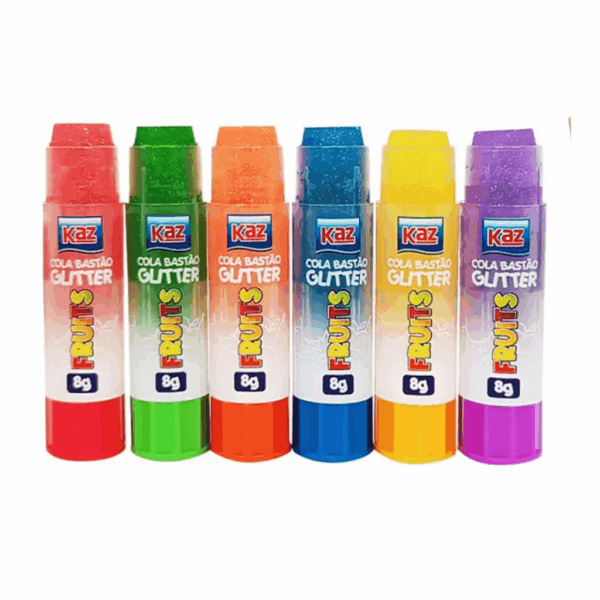 Cola Bastão 8g c/ Glitter e Aroma Fruits KAZ  - CX 12 UND