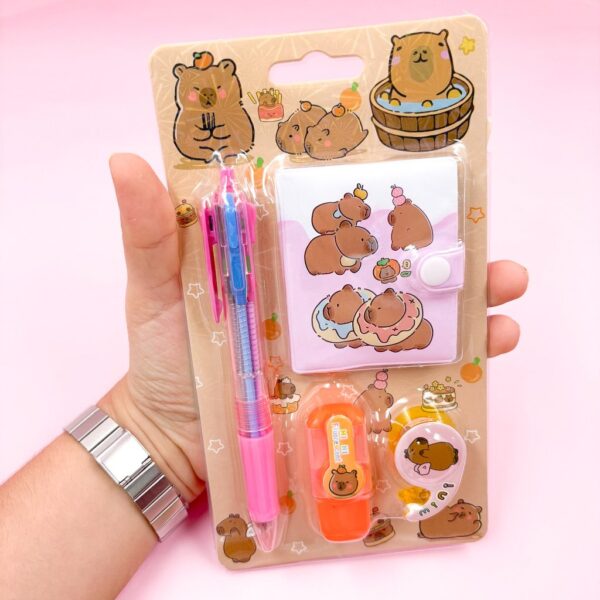 Kit Escolar CAPIVARA 4 Peças - BLISTER