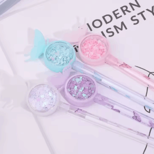 Caneta Fofa Cristal Borboleta - PACOTE 6 UND