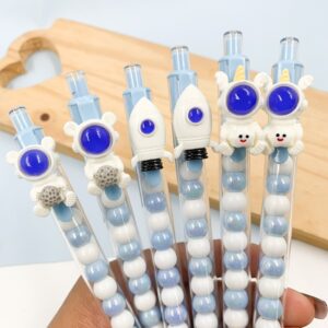 Caneta Clic Retrátil Bolinhas Astronauta - UND