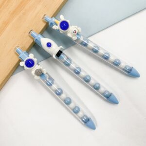 Caneta Clic Retrátil Bolinhas Astronauta - UND