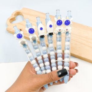 Caneta Clic Retrátil Bolinhas Astronauta - UND