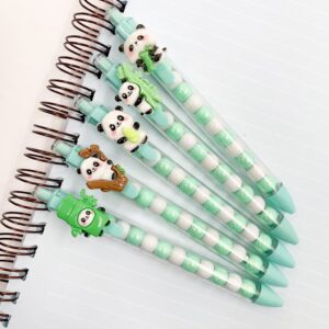 Caneta Clic Retrátil Bolinhas Panda - UND