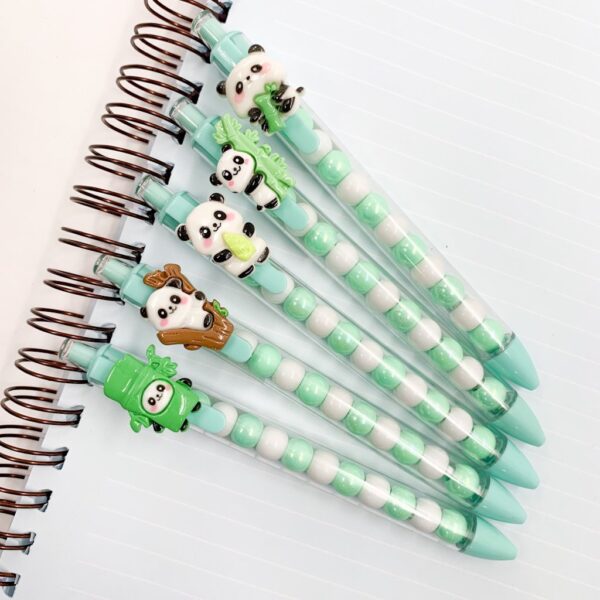 Caneta Clic Retrátil Bolinhas Panda - UND