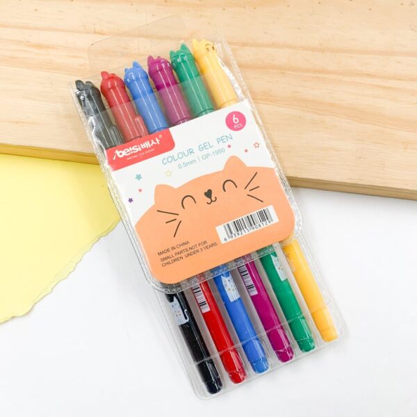 Caneta Color Gel Gatinhos - BLISTER 6 UND