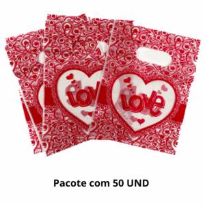 Sacola Fofa 20x15cm Love - PACOTE 50 UND