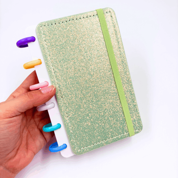 Caderno de Disco Pocket P 15,8x10,5 cm - 6 Discos - GLITTER - UND