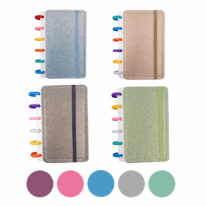 Caderno de Disco Pocket P 15,8x10,5 cm - 6 Discos - GLITTER - UND