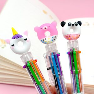 Caneta 6 Cores Transparente Donuts Bichinhos