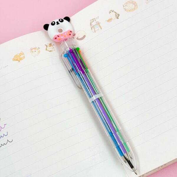 Caneta 6 Cores Transparente Donuts Bichinhos