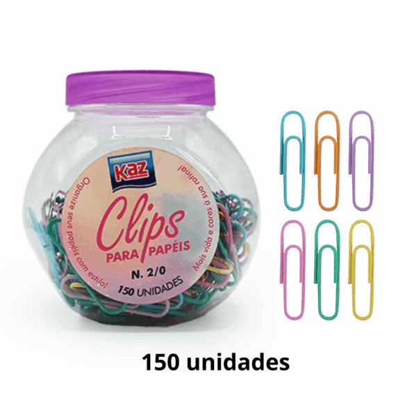 Clips Coloridos 2/0 KAZ - POTE 150 UND