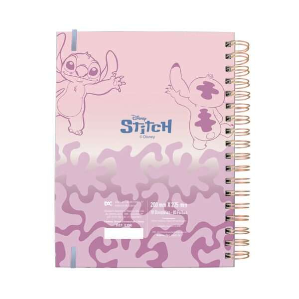 Caderno Smart Universitário 10 Divisórias Stitch Rosa 80 fls - DAC